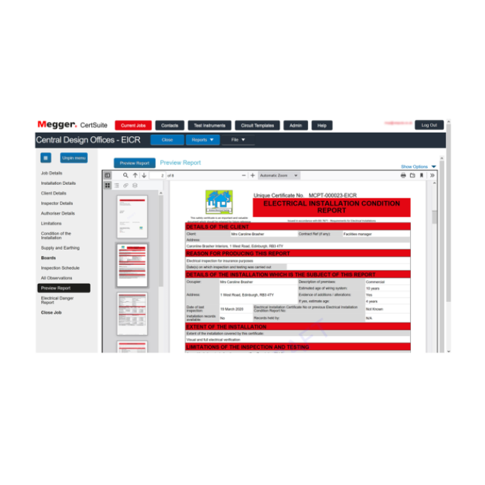 电气测试认证软件